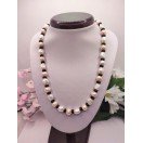2 Tone Freshwater Pearl Necklace with Onyx Spacer Beads